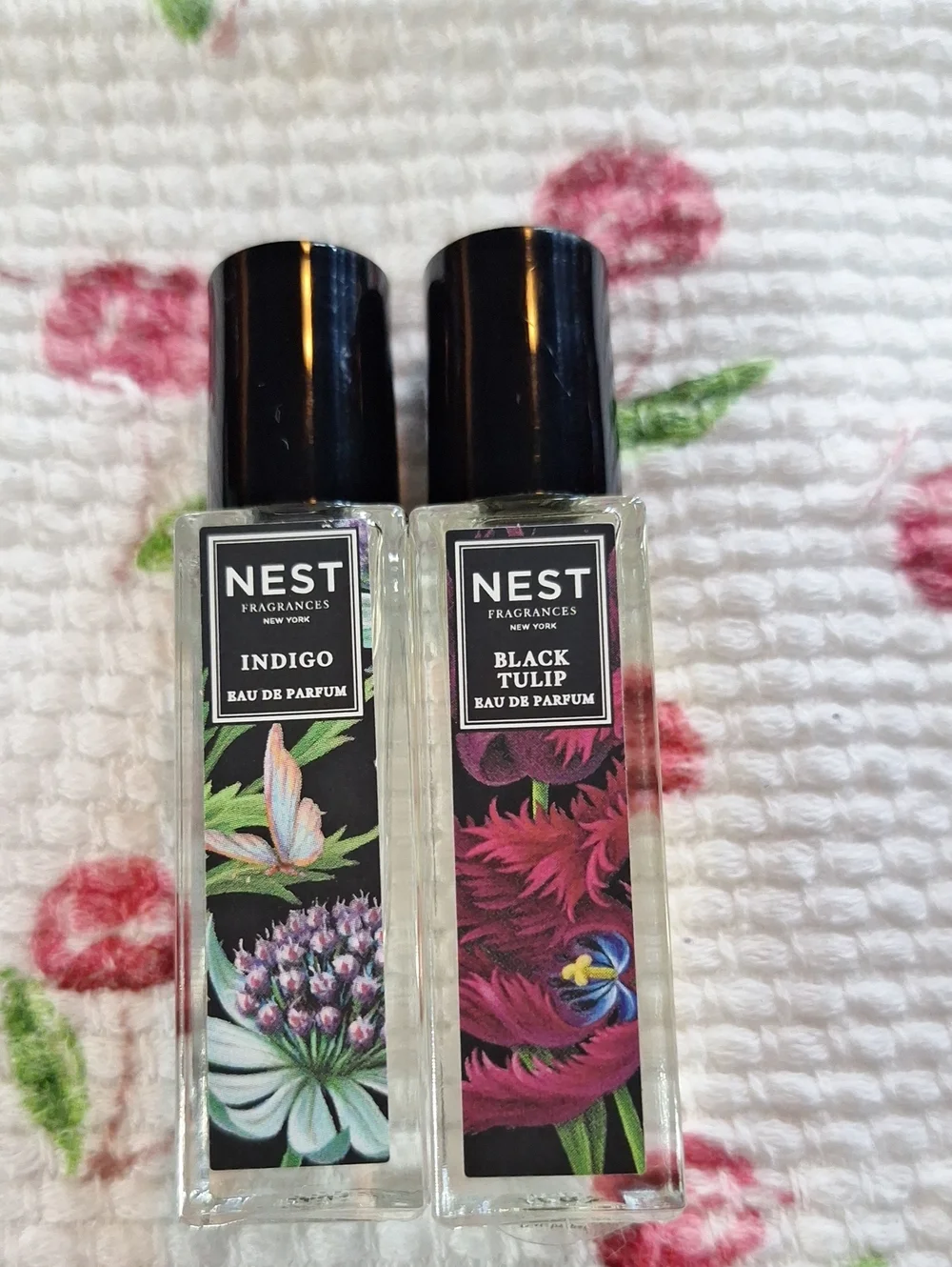 NEST Fragrances Indigo & Black Tulip Rollerball Duo - Floral Labels New No Box